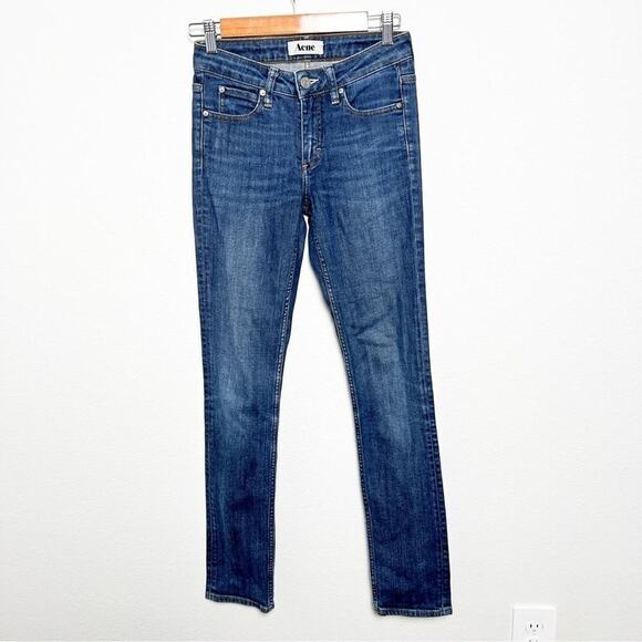 ACNE Hex DC Slim Straight Skinny Denim Jeans low rise Indigo 25 y2k Indie sleaze - Picture 2 of 8